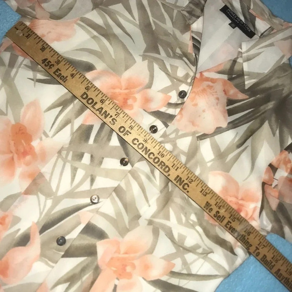 JONES NEW YORK COLLECTION silk semi-sheer long sleeve button up top NEW size 2P - Picture 11 of 13